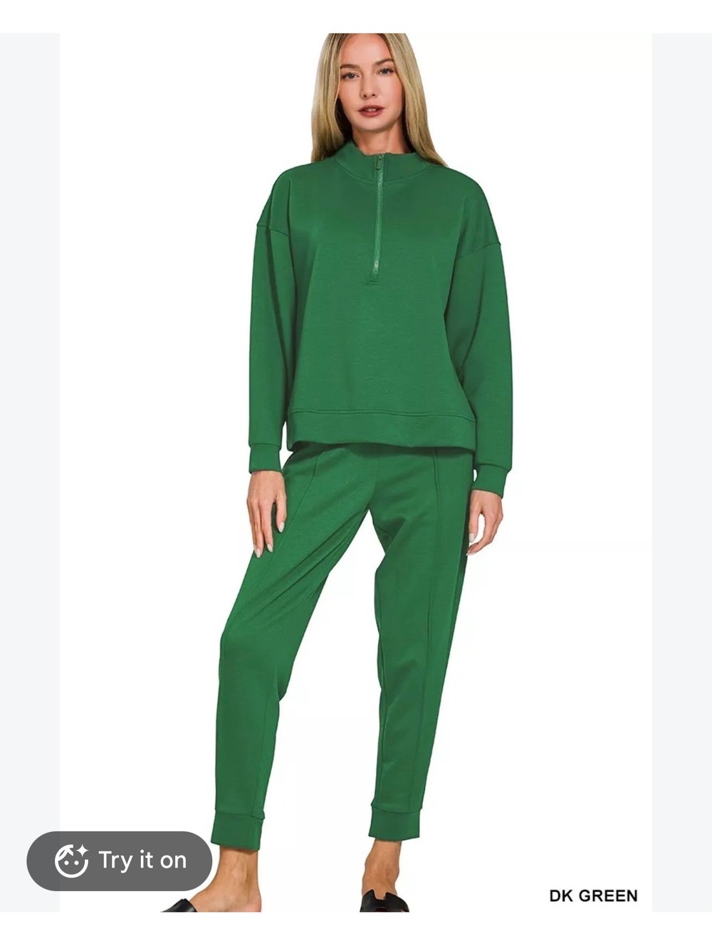 Zella Women's Dark Green Two-Piece Tracksuit Set XL